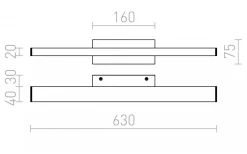 Panon Vägglampa Krom 63cm LED 18W IP44 3000K
