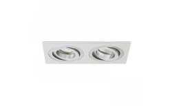 Pasadena Infälld Spotlight 2xGU10 Borstad Aluminium