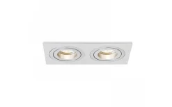 Pasadena Infälld Spotlight 2xGU10 Borstad Aluminium