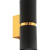 Passa Vägglampa LED 3000K 2x3W Guld/Svart