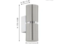 Passa Vägglampa LED 3000K 2x3W Krom/Nickel