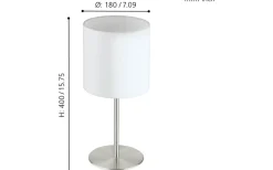 Pasteri Bordslampa 40cm Nickel/Vit