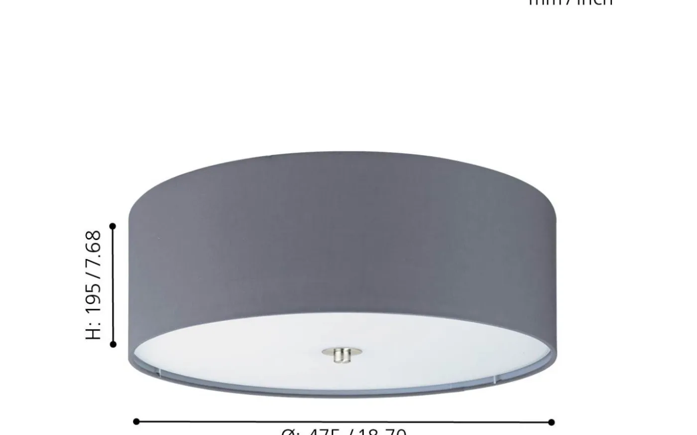 Pasteri Plafond Ø47,5cm Grå