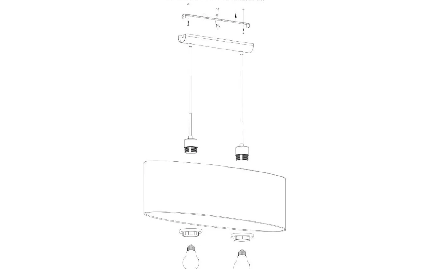 Pasteri Taklampa 100cm Grå/Nickel