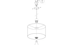 Pasteri Taklampa 53cm Vit/Nickel