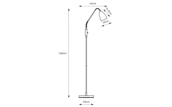 Patro Golvlampa LED 3-Steg-DIM 140cm Grå