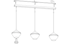 Perpigo Taklampa 87cm GU10 LED 3000k 3x4,5W Svart