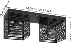 Piedritas Plafond 51,5cm Svart