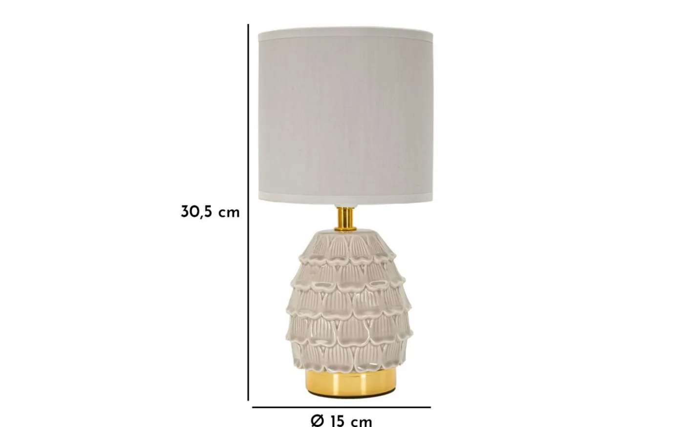Pigny Bordslampa 30,5cm Ljusgrå