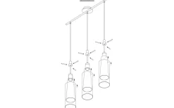 Pinto Taklampa 73cm Vit