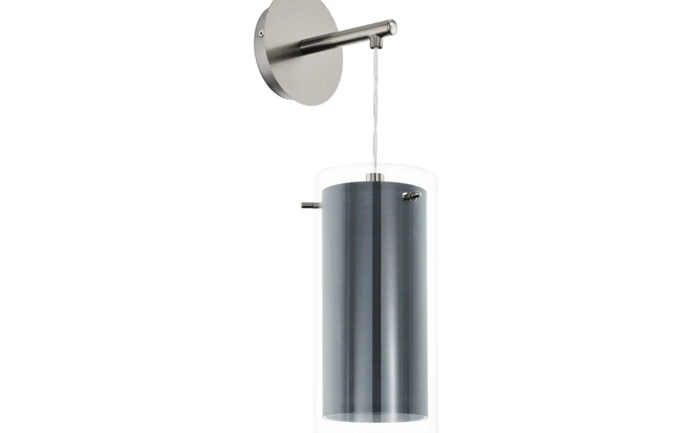 Pinto Textil Vägglampa Nickel/Grå
