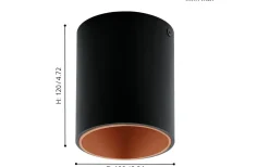 Polasso Takspotlight Ø10cm LED 3000K 3,3W Svart/Koppar