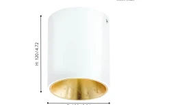 Polasso Takspotlight Ø10cm LED 3000K 3,3W Vit/Guld