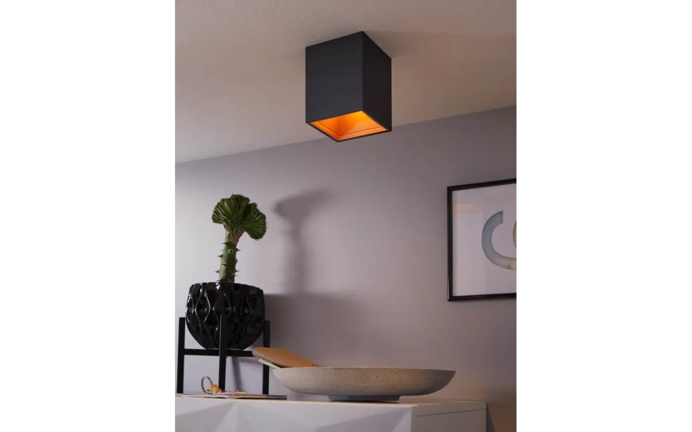 Polasso Takspotlight 10x10cm LED 3000K 3,3W Svart/Koppar