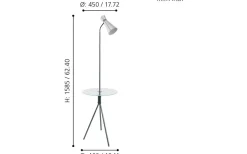 Policara Golvlampa 159cm Nickel/Vit