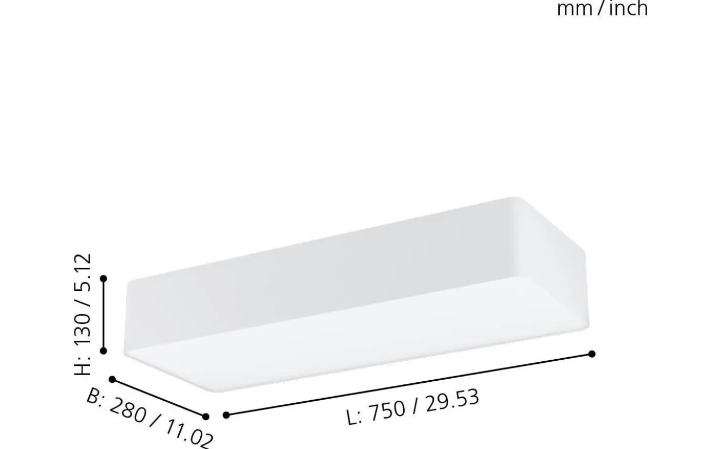 Posaderra Plafond 75cm Vit