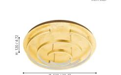 Pozondon Plafond 52cm LED 3000K 22,5W Guld