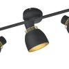 Punch Spotlight 3-delad E14 matt svart/guld