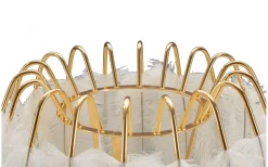 Quinto Bordslampa Fjäderställ 60cm Vit/Guld