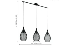 Razoni Taklampa 99cm Svart