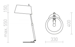 Ritzy Bordslampa 70cm Svart/Krom E27