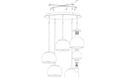 Rocamar Taklampa 59cm Krom