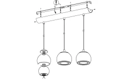 Rocamar Taklampa 78cm Krom