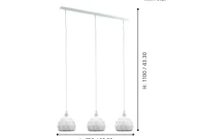 Roccaforte Taklampa 75cm Vit
