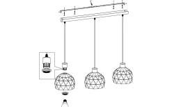 Roccaforte Taklampa 75cm Vit