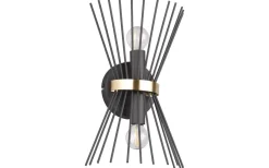 Rod Vägglampa 2xE14 svart/guld
