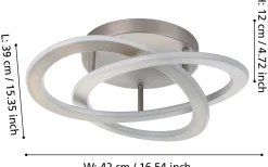 Rolimare Plafond 42cm LED 4000K 35W Silver