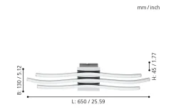 Roncade Plafond 65cm LED 3000K 26W Krom