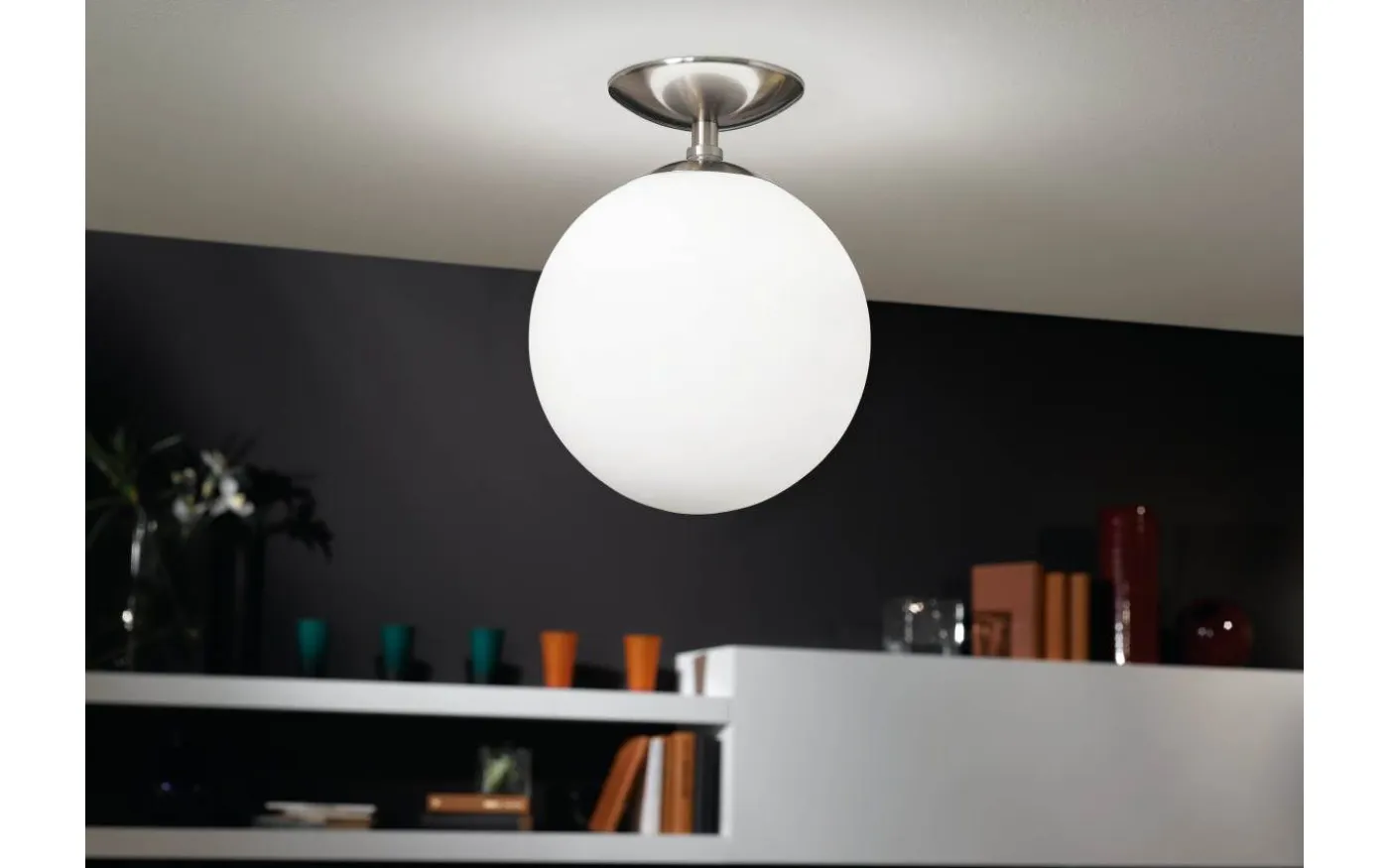 Rondo Plafond 25cm Nickel/Vit