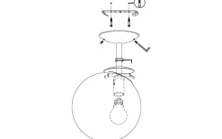 Rondo Plafond 25cm Nickel/Vit