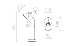 Rosita Bordslampa 45cm Svart/Guld GU10