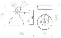 Rosita I Vägglampa 12cm Vit