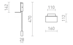Rostam Vägglampa med USB 2x3W 3000K Svart
