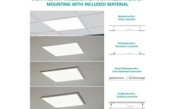 Salobrena LED-Panel 30x30cm utv/inf LED 4000K 14W Vit