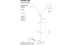 Sandnes Golvlampa Dubbel 140cm Svart/Krom