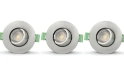 Sanna 230V Spotlight 3000/4000K 6W 3-pack Borstad Stål IP65