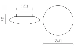 Sara Plafond 26cm 12W 3000K Krom IP44