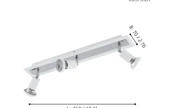Sarria Takspotlight 46cm GU10 LED 3000K 3x4,5W Vit