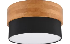 Seasons Plafond 30cm E14 svart/trä