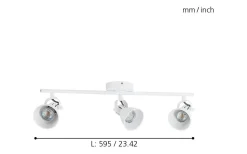 Seras Takspotlight 60cm GU10 LED 3000K 3x3W Vit