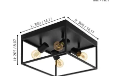 Silentina Plafond 36x36cm Svart