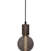 Sladdställ E27 Slim 3,5m Brun/Svart