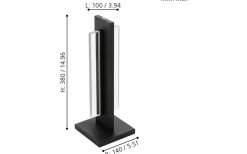 Spadafora Bordslampa 38cm LED 3000K 12W Svart