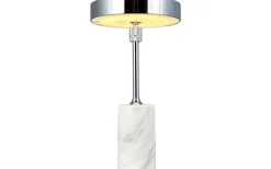 Starlight Uppladdningsbar Bordslampa 25cm LED 3000K 2W Krom/Vit Marmor