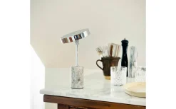 Starlight Uppladdningsbar Bordslampa 25cm LED 3000K 2W Krom/Grå Marmor
