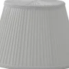 Stilskärm Satin Oval Lampskärm 20cm Plisserad Offwhite